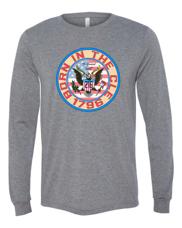 "Born in the Cle"" design on Gray