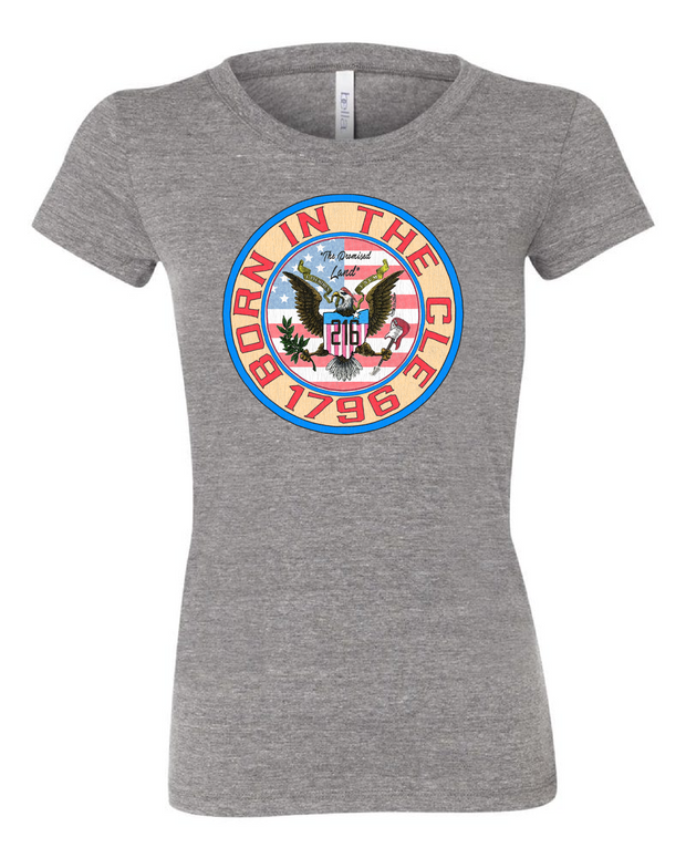 "Born in the Cle"" design on Gray