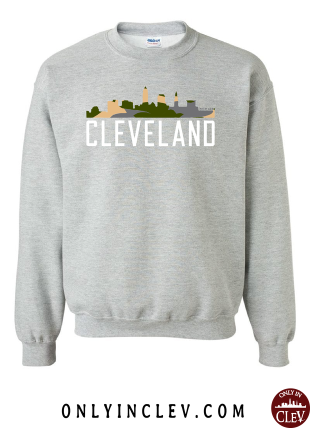 Cleveland Skyline Camo Crewneck Sweatshirt - Only in Clev