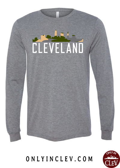 Cleveland Skyline Camo Long Sleeve T-Shirt - Only in Clev