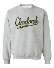 "Cleveland Camo Script Design" on Gray - Only in Clev