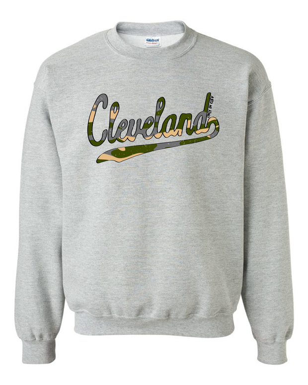 "Cleveland Camo Script Design" on Gray - Only in Clev