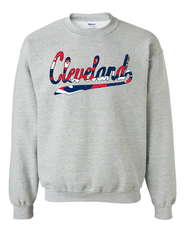 "Camo Script" Cleveland Baseball Design on Gray