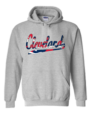 "Camo Script" Cleveland Baseball Design on Gray