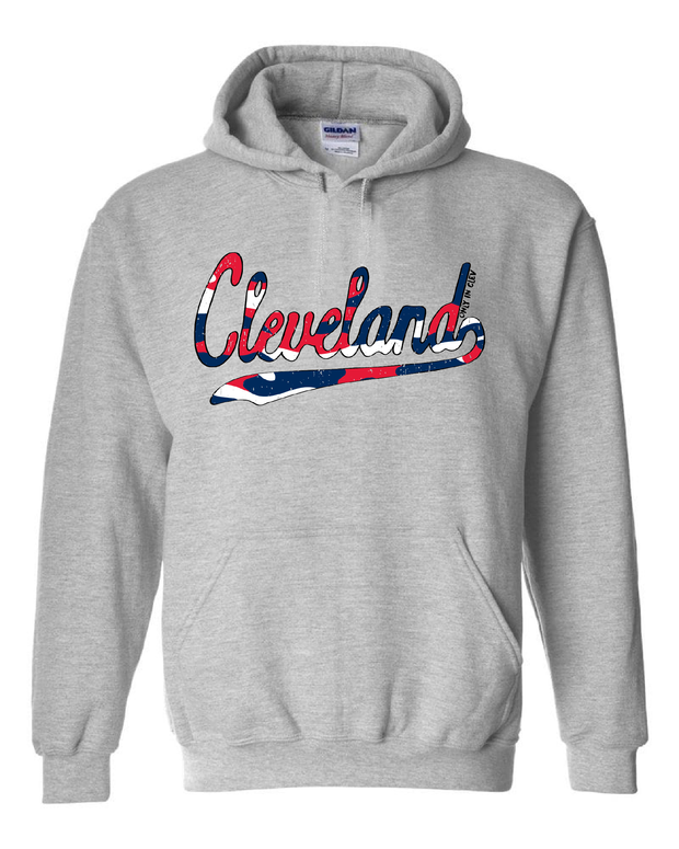 "Camo Script" Cleveland Baseball Design on Gray