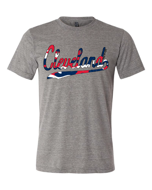 "Camo Script" Cleveland Baseball Design on Gray