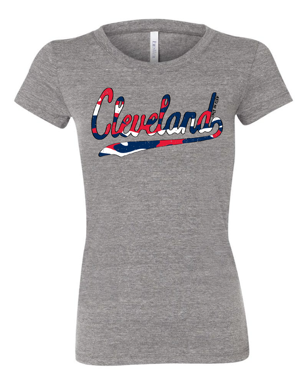 "Camo Script" Cleveland Baseball Design on Gray