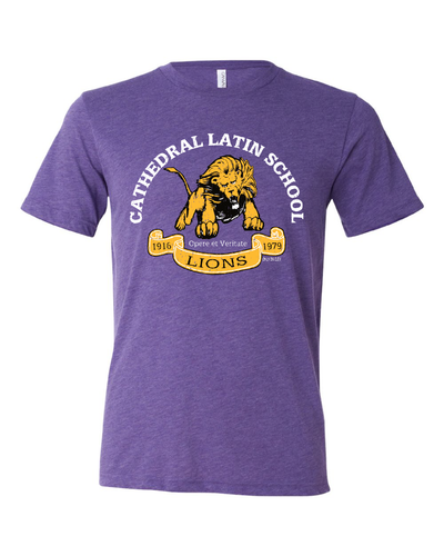 "Cathedral Latin" Design on Purple