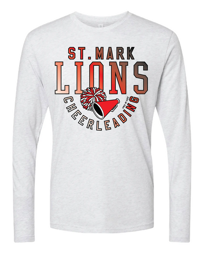 "St. Mark Lions Cheerleading" Design on Ash - Only in Clev 3XL-Unisex-Long-Sleeve-T-Shirt