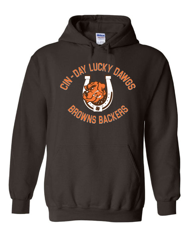 "Cin - Day Lucky Dawgs" Full design on Brown