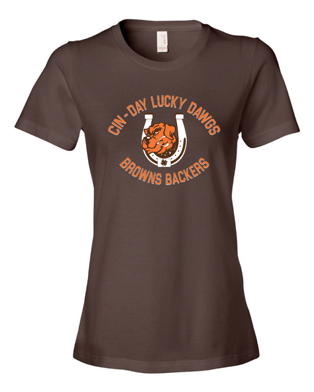 "Cin - Day Lucky Dawgs" Full design on Brown
