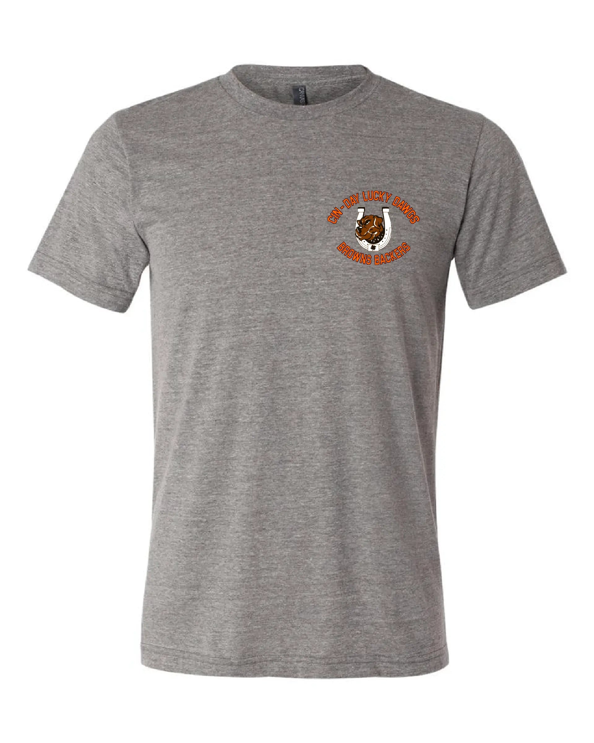 "Cin - Day Lucky Dawgs" Left Chest design on Gray - Only in Clev
