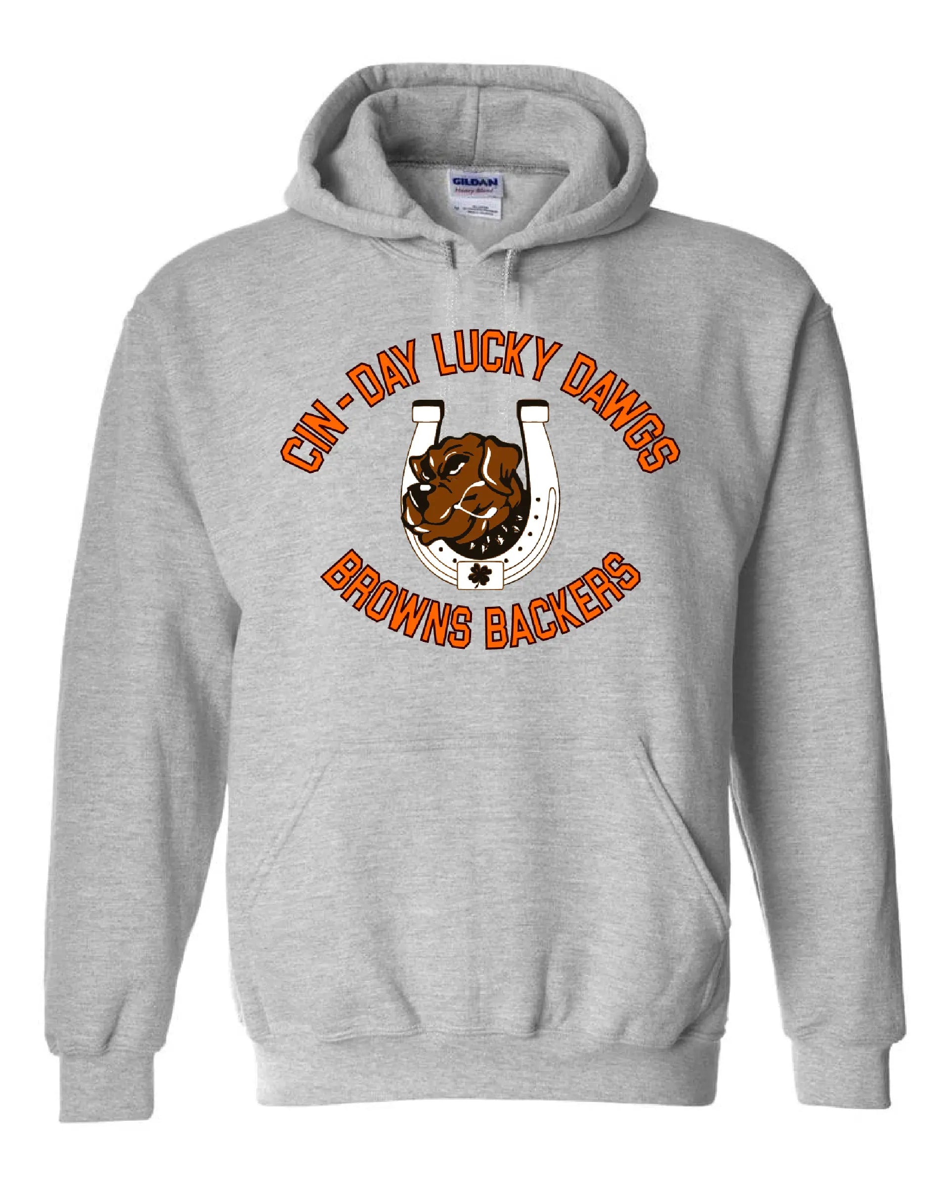 "Cin - Day Lucky Dawgs" Full chest design on Gray - Only in Clev