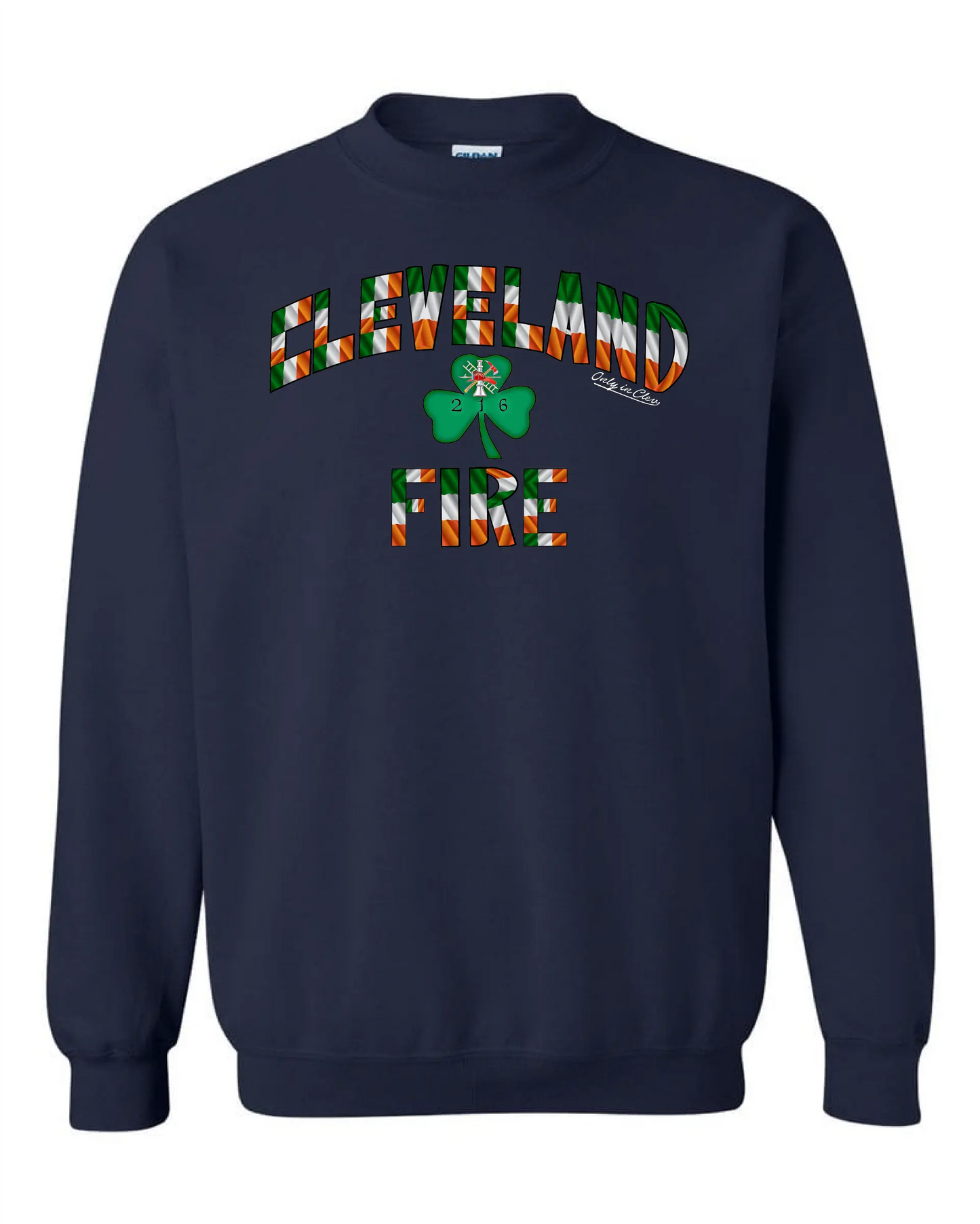 "Cleveland Fire Irish Flag" Design on Navy - Only in Clev 