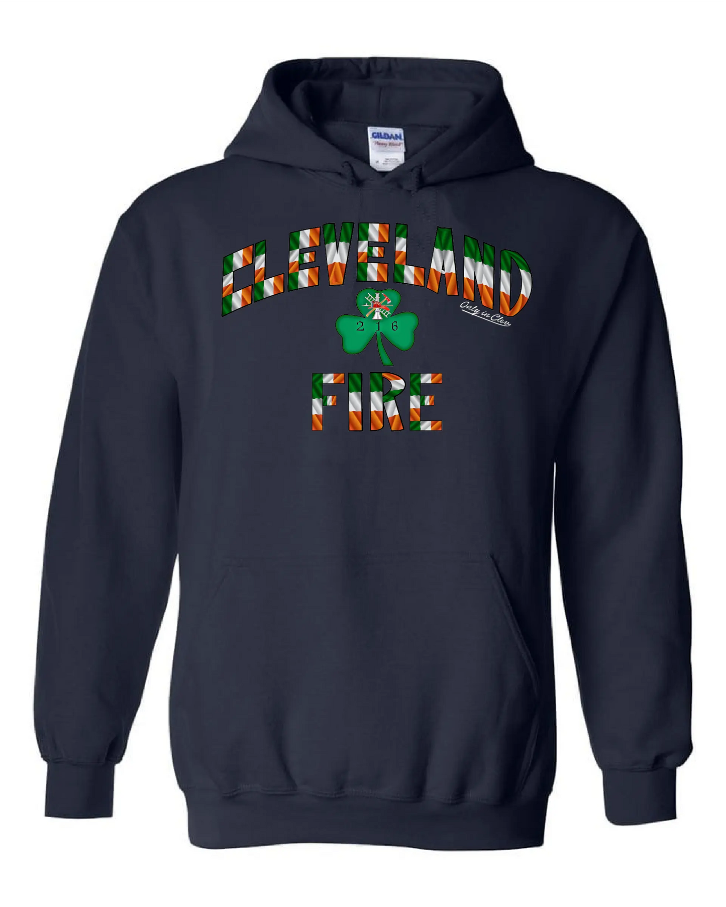 "Cleveland Fire Irish Flag" Design on Navy - Only in Clev 