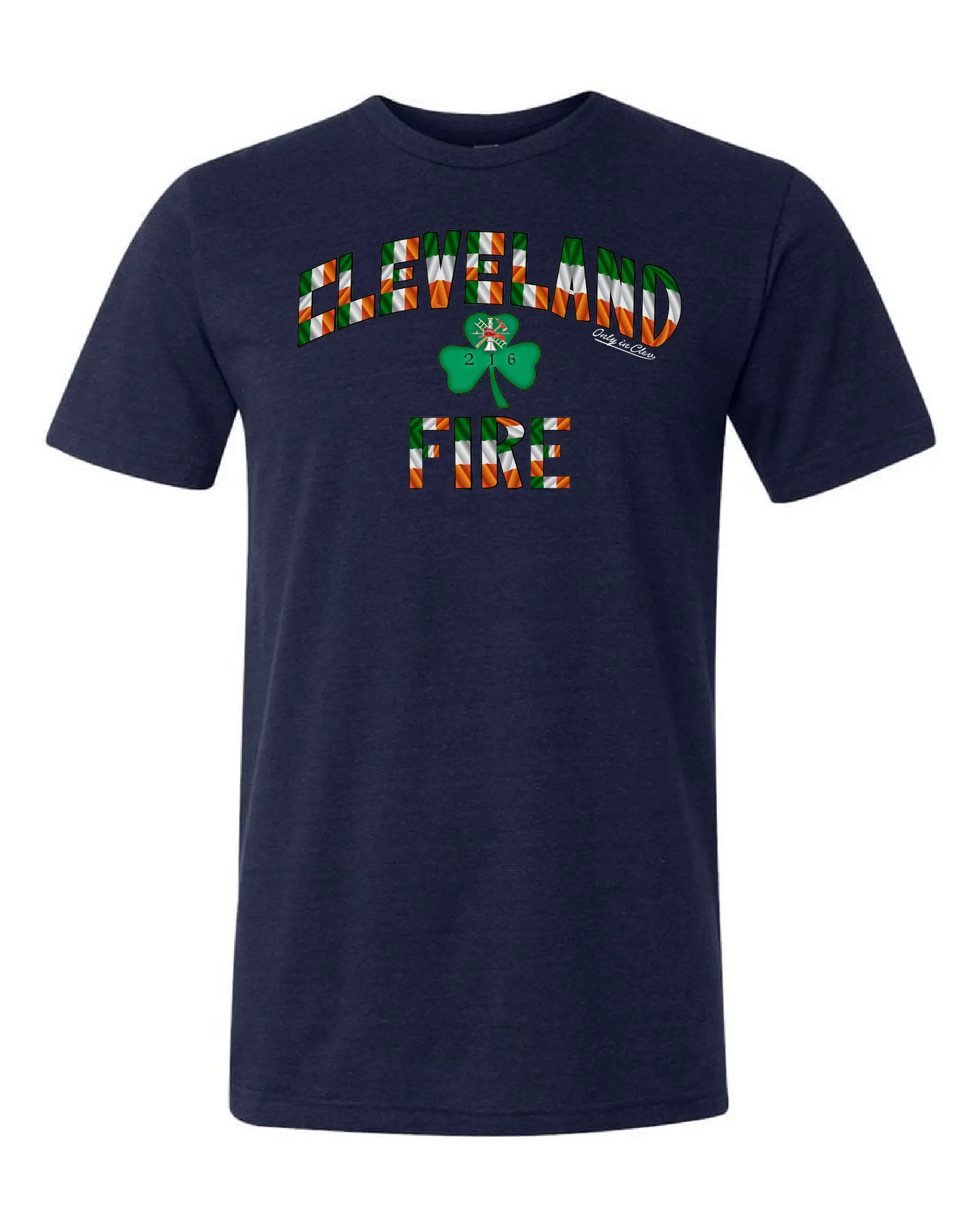 "Cleveland Fire Irish Flag" Design on Navy - Only in Clev 