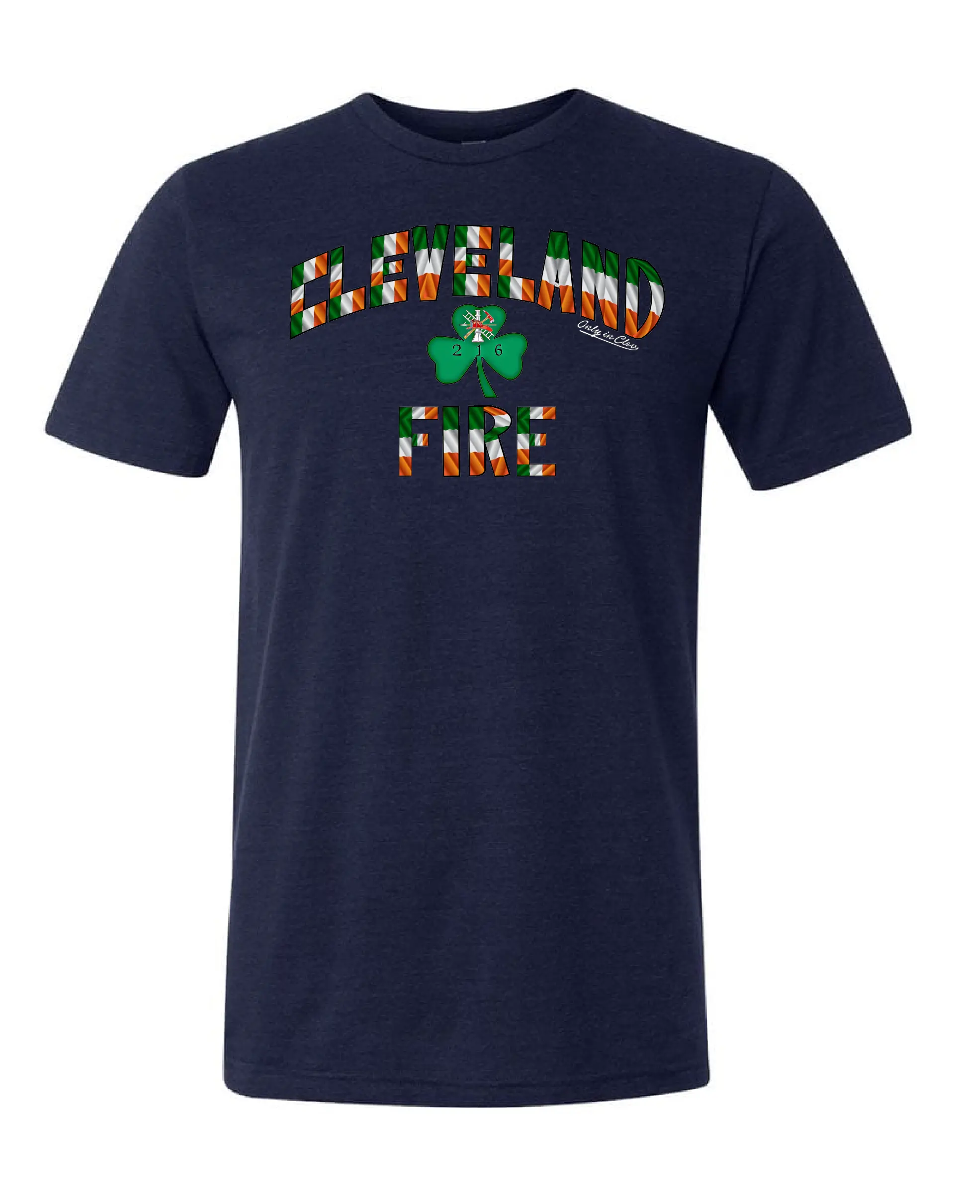 "Cleveland Fire Irish Flag" Design on Navy - Only in Clev 