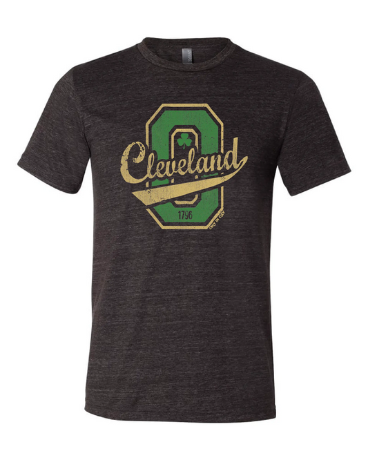 "Cleveland Ohio Script" Irish Design on black - Only in Clev 