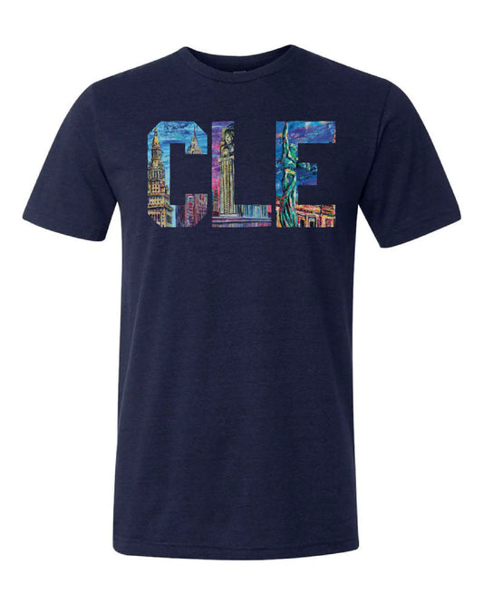 "CLE" T Shirt on Navy Only in Clev 3XL / Men's Short-Sleeve T-Shirt