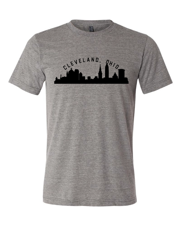 "Cleveland Ohio Skyline" Design" on Gray - Only in Clev