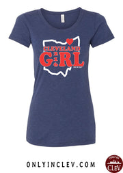 "Cleveland Girl" Design on Navy - Only in Clev