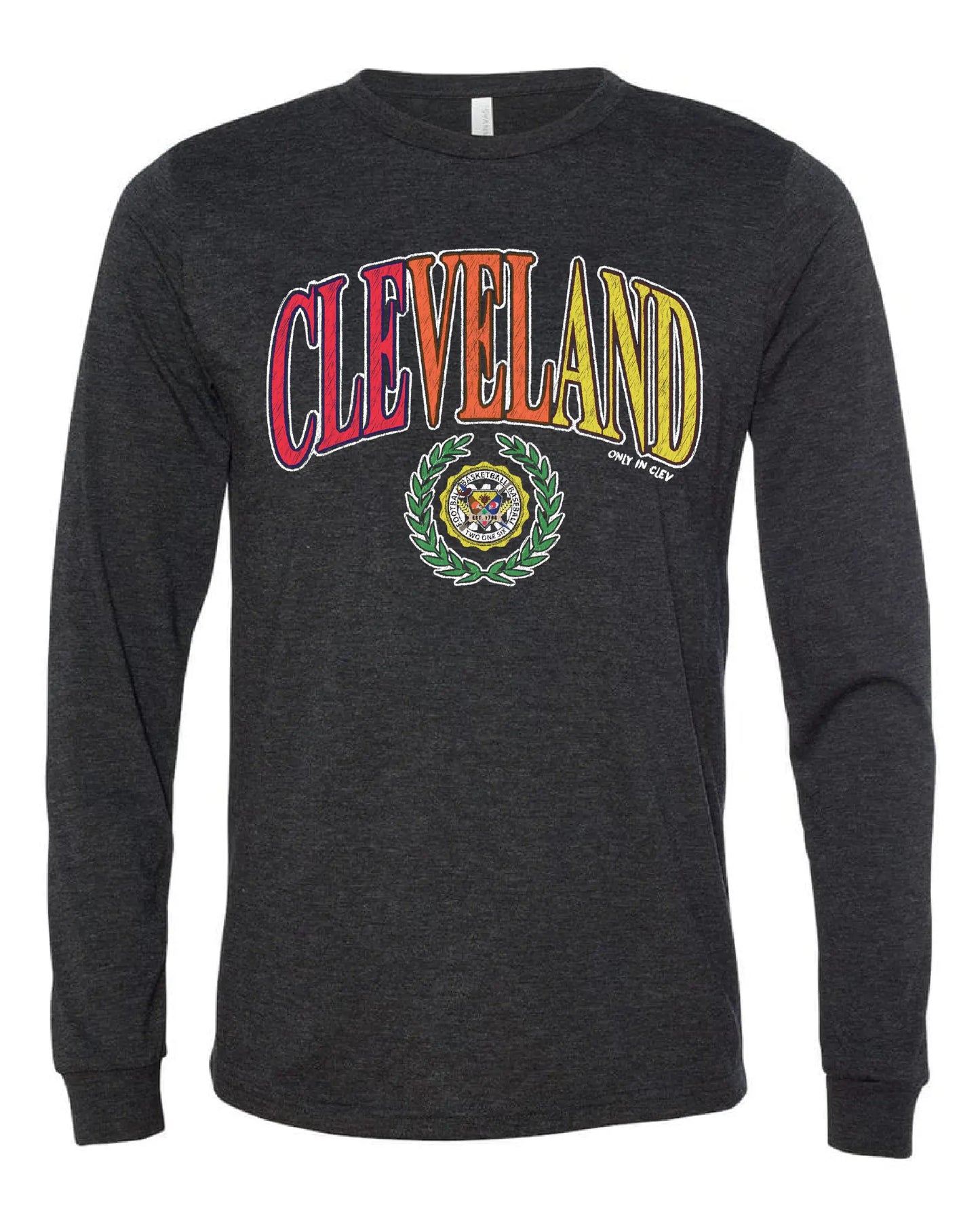 Cleveland Colorful All Sports Arch on Black - Only in Clev 3XL-Unisex-Long-Sleeve-T-Shirt