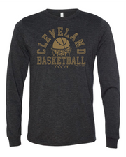 "Cleveland Basketball Net Gold" on Black