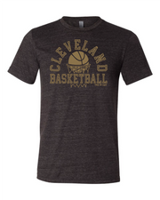 "Cleveland Basketball Net Gold" on Black
