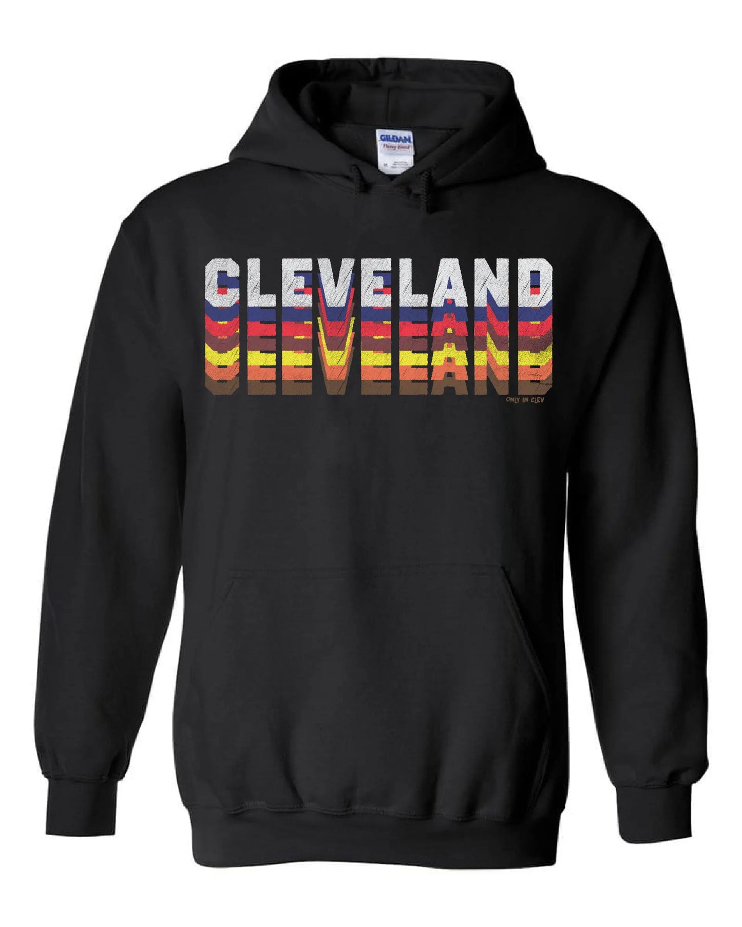 Multi-colored All Sports Cleveland on Black - Only in Clev 3XL-Hoodies