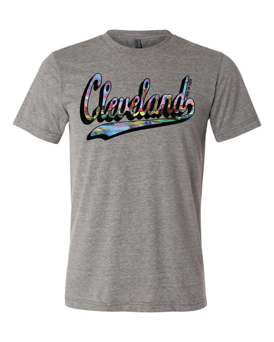 "Script Cleveland" Full Color on Gray. - Only in Clev 3XL-Men-s-Short-Sleeve-T-Shirt