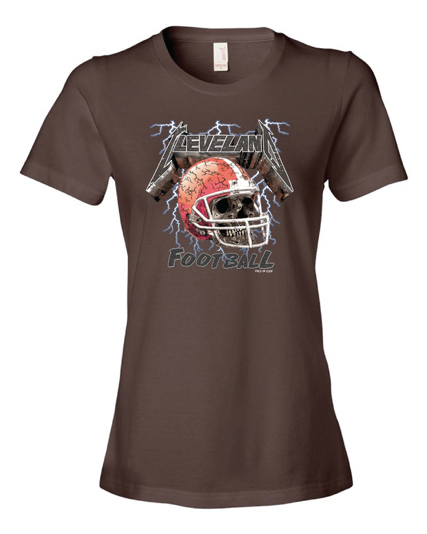 "Cleveland Football Skull" on Brown