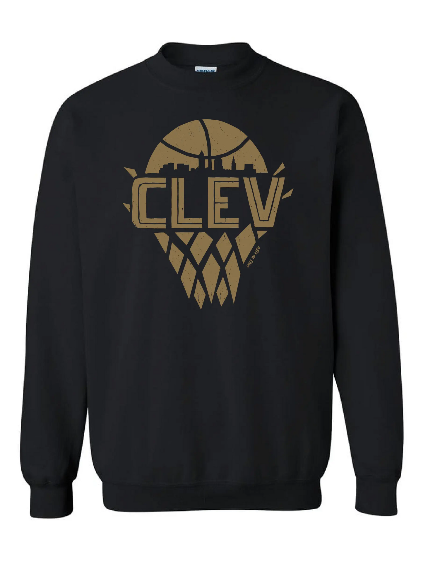 "Cleveland Vintage Net Gold" Basketball on Black - Only in Clev 