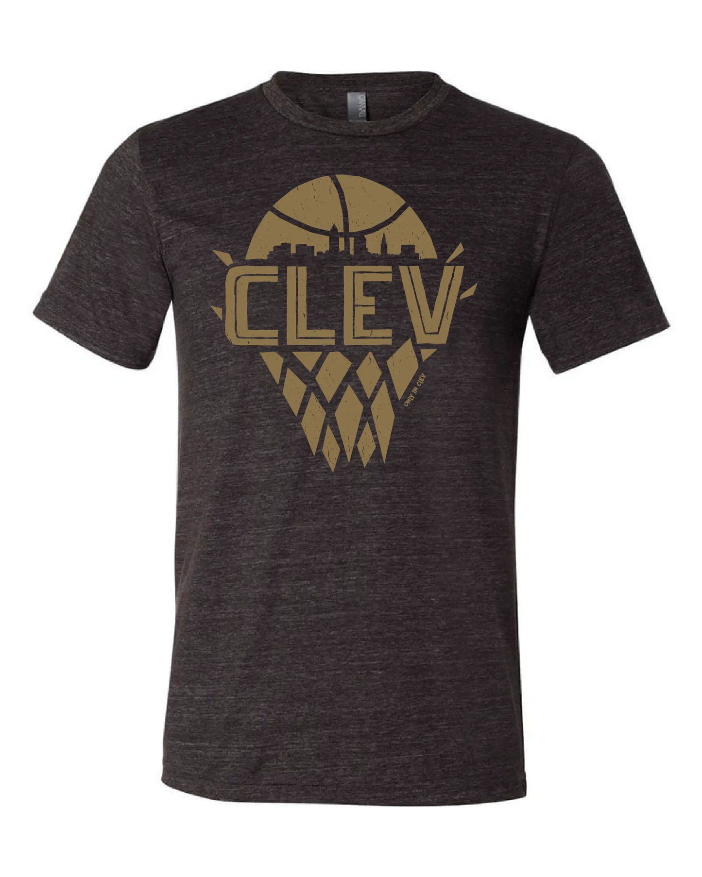 "Cleveland Vintage Net Gold" Basketball on Black - Only in Clev 