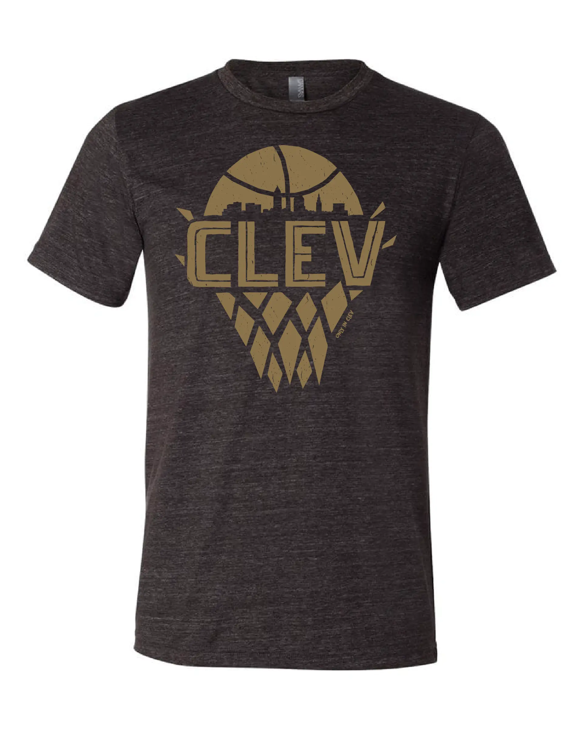 "Cleveland Vintage Net Gold" Basketball on Black - Only in Clev 