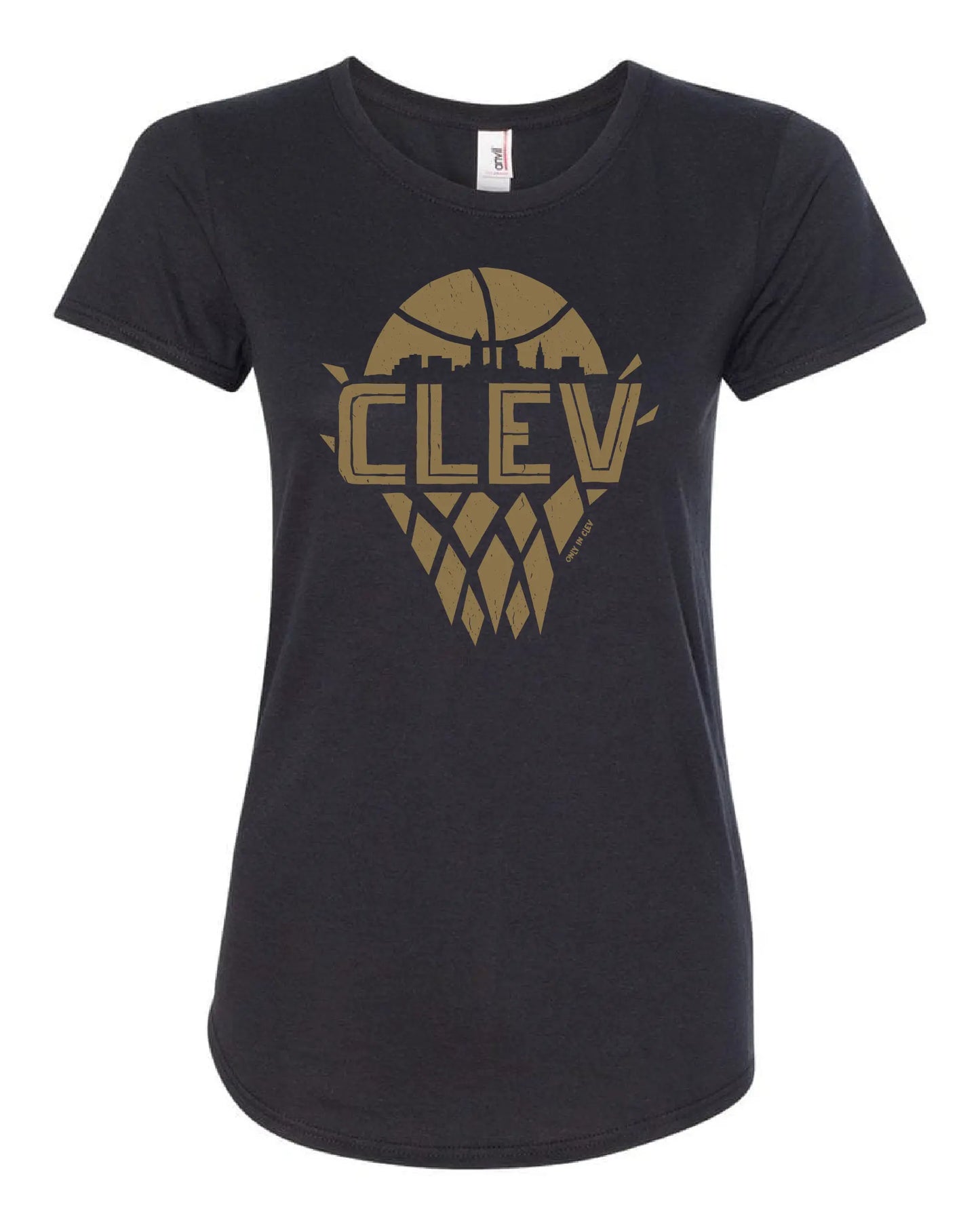 "Cleveland Vintage Net Gold" Basketball on Black - Only in Clev 