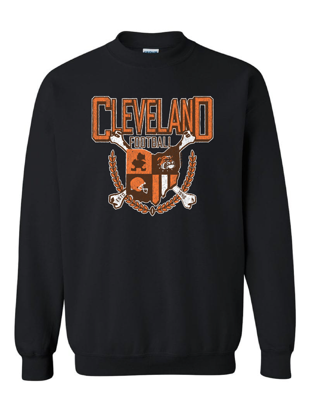 "Cleveland Football Coat of Arms" on Black - Only in Clev