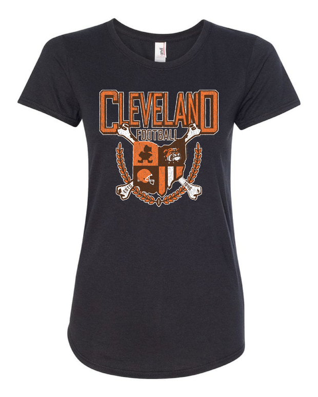 "Cleveland Football Coat of Arms" on Black - Only in Clev