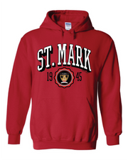"St. Mark Lions Crest" Design on Red