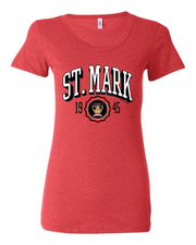 "St. Mark Lions Crest" Design on Red