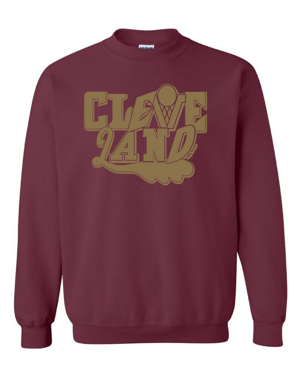 "Cleveland Gold" Basketball Collage on Maroon