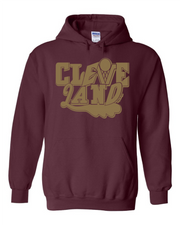 "Cleveland Gold" Basketball Collage on Maroon