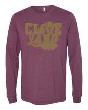 "Cleveland Gold" Basketball Collage on Maroon