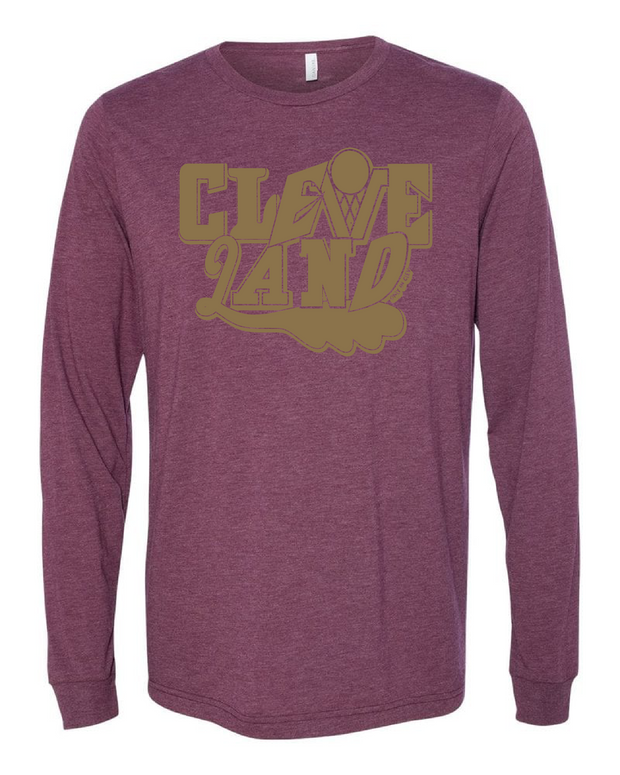 "Cleveland Gold" Basketball Collage on Maroon