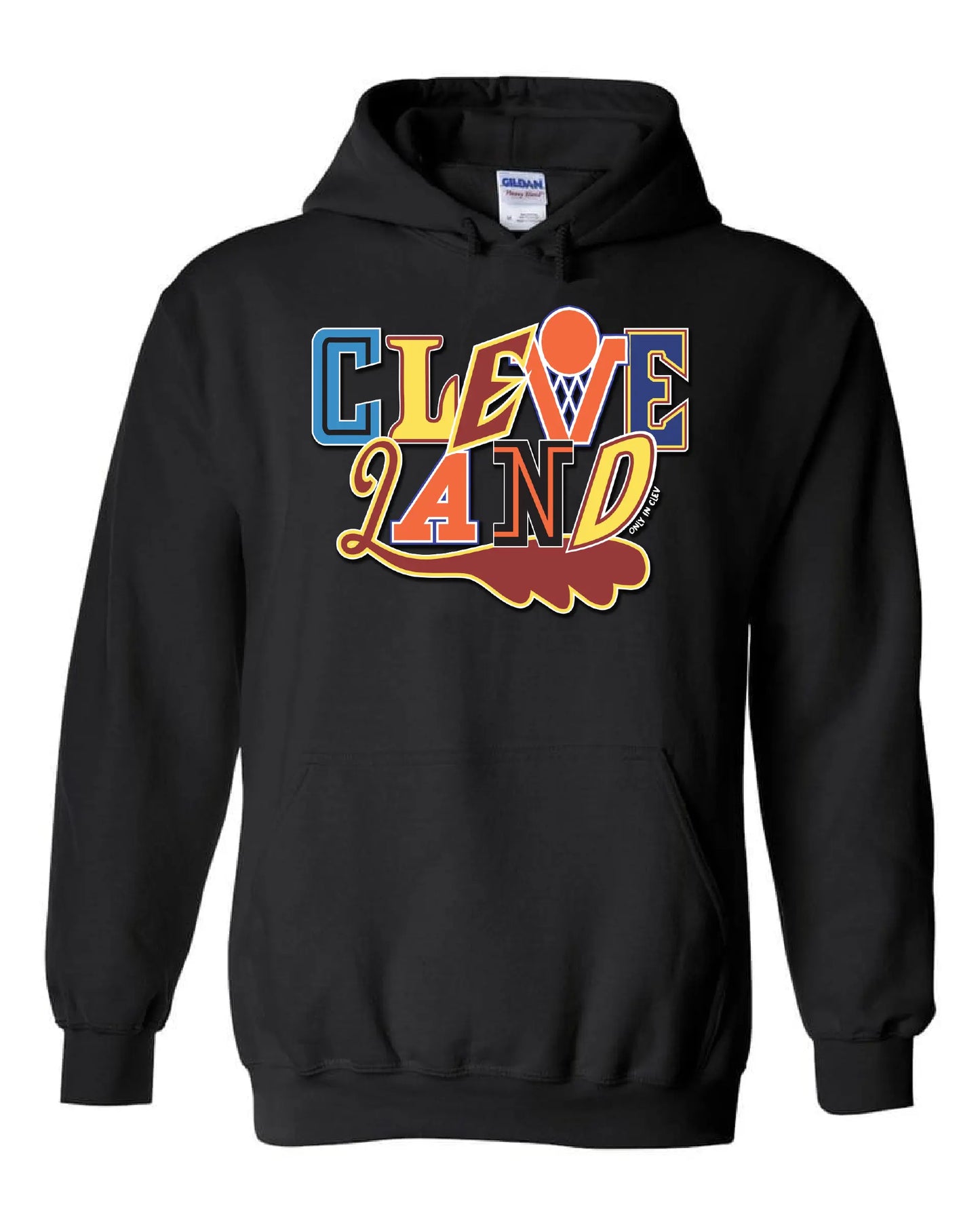 "Cleveland Basketball Collage" Design on Black - Only in Clev 