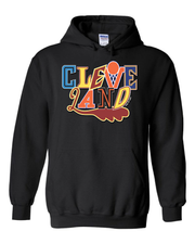 "Cleveland Basketball Collage" Design on Black