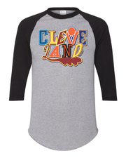 "Cleveland Basketball Collage" Design on Black