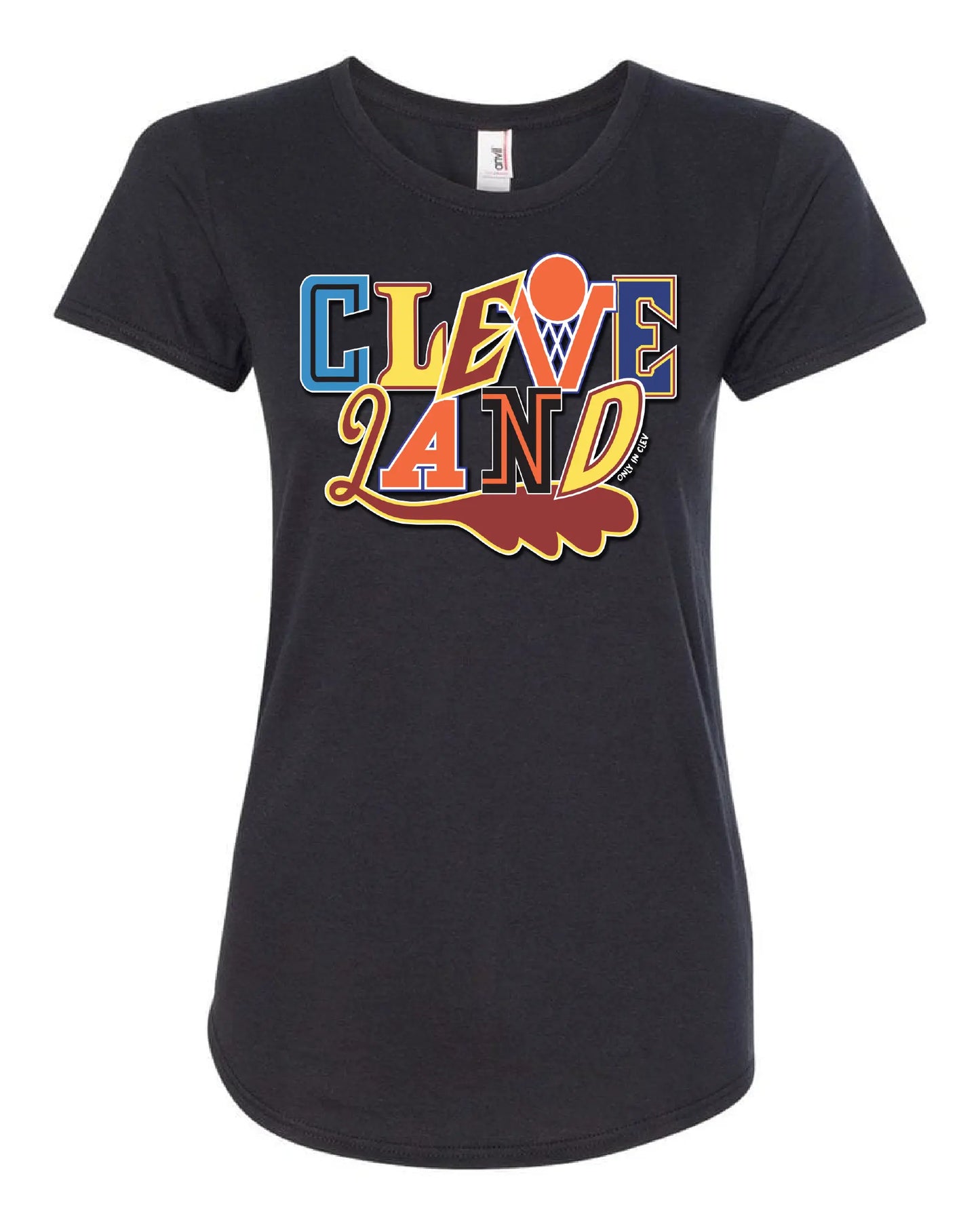 "Cleveland Basketball Collage" Design on Black - Only in Clev 