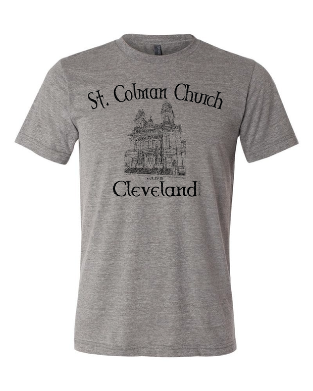 "Saint Colman Church" Design on Gray - Only in Clev