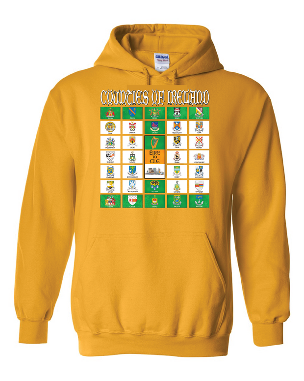 "Eire to Cle Irish" Counties Design on Gold