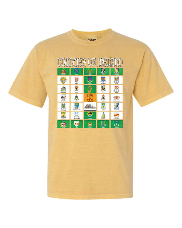 "Eire to Cle Irish" Counties Design on Gold